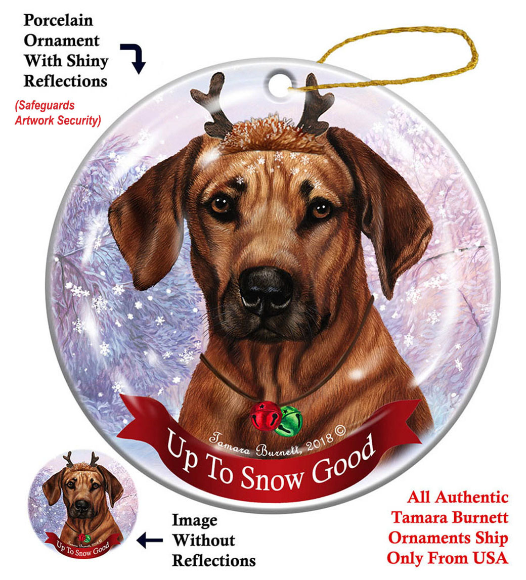 Rhodesian Ridgeback - Up To Snow Good Ornament Image