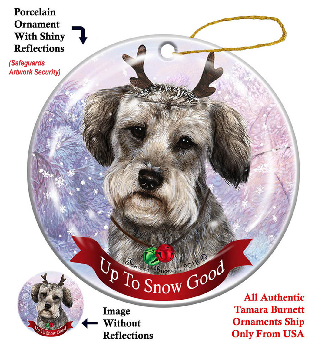 Schnoodle Grey - Up To Snow Good Ornament Image