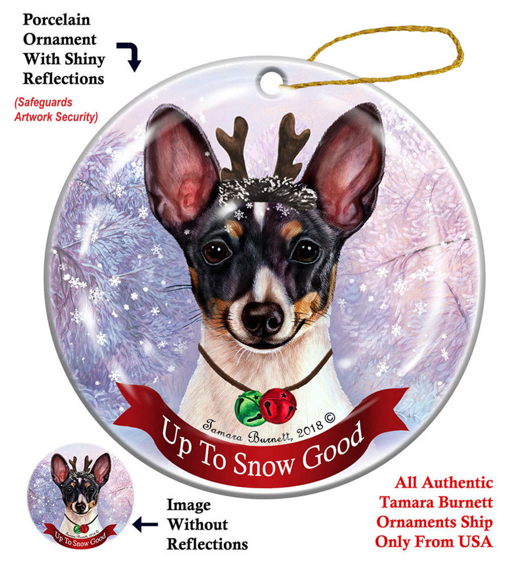 Toy Fox Terrier Blk Tri - Up To Snow Good Ornament Image