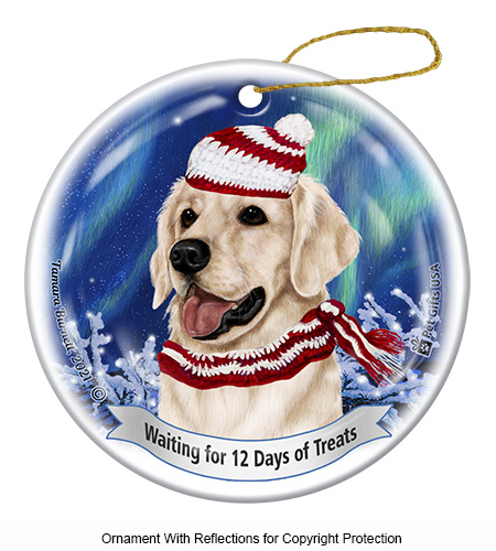 Golden Retriver White Series 5 Christmas Ornament image