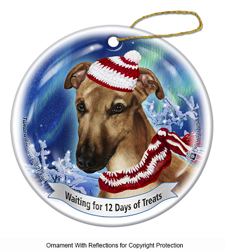 Greyhound Fawn Series 5 Christmas Ornament image