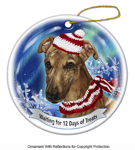 Greyhound Brindle Red Series 5 Christmas Ornament image