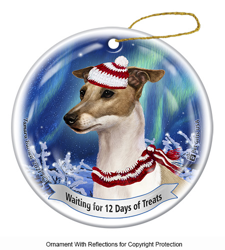 Italian Greyhound Fawn/White Series 5 Christmas Ornament image
