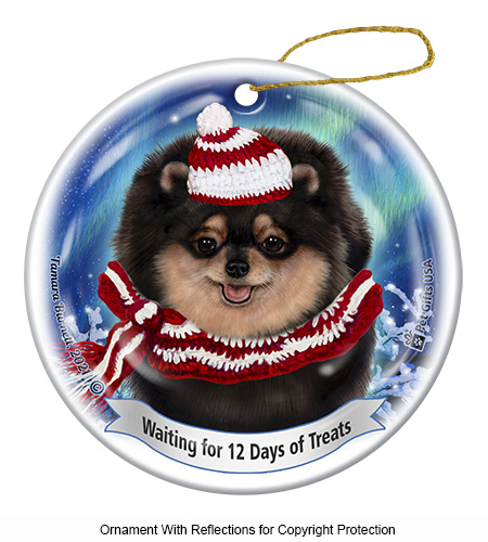 Pomeranian Black/Tan Series 5 Christmas Ornament image