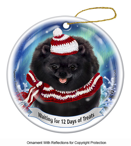 Pomeranian Black Series 5 Christmas Ornament image