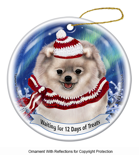 Pomeranian Silver Series 5 Christmas Ornament Image