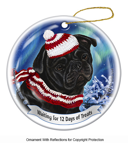 Pug Black Series 5 Christmas Ornament image