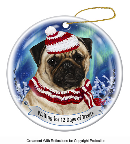 Pug Fawn Series 5 Christmas Ornament image