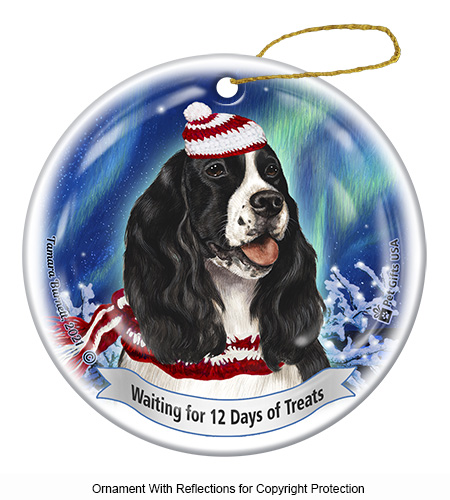 Springer Spaniel Black/White Series 5 Christmas Ornament image