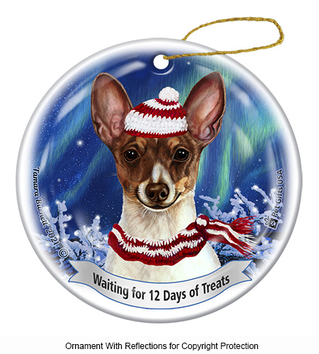 Toy Fox Terrier Chocolate Tri Series 5 Christmas Ornament image