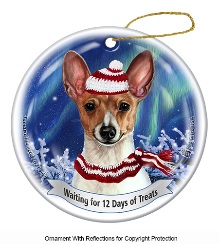 Toy Fox Terrier Red/White Series 5 Christmas Ornament image