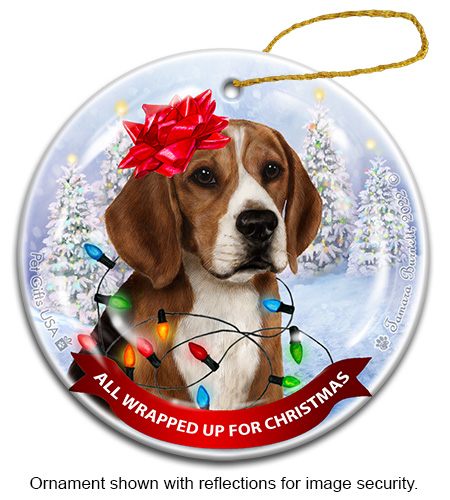 Beagle All Wrapped Up Ornament image