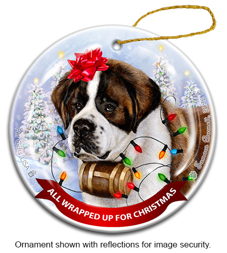 Saint Bernard All Wrapped Up Ornament image