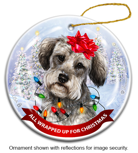 Schnoodle Grey All Wrapped Up Ornament image