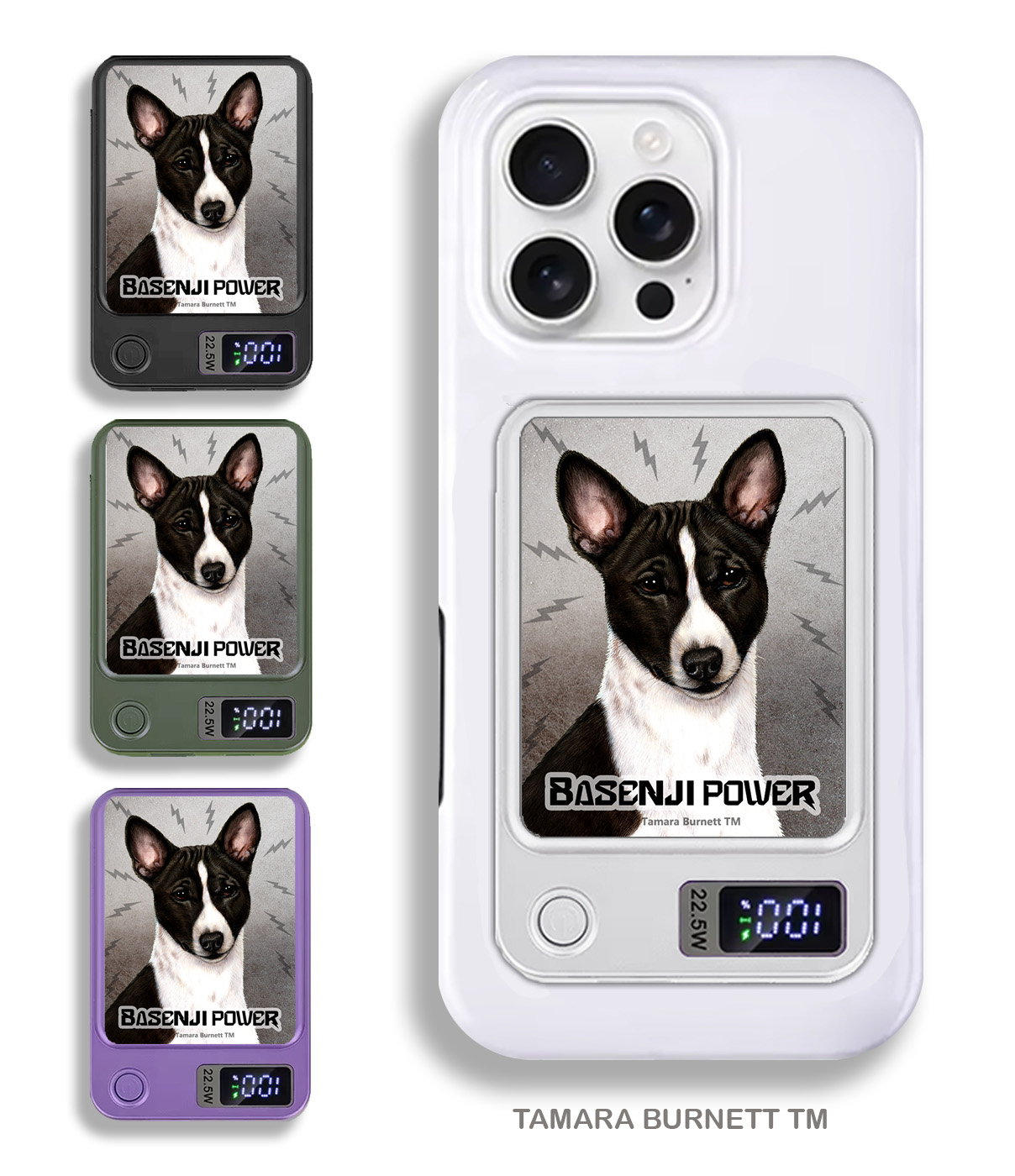 An image of product 33622 - Basenji Black and White - Phone Bank