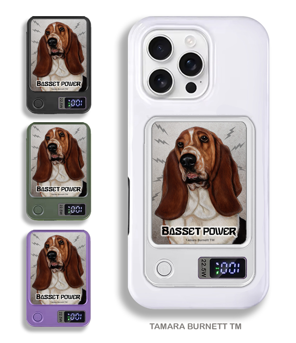 An image of product 33625 - Basset Brown and White - Phone Bank