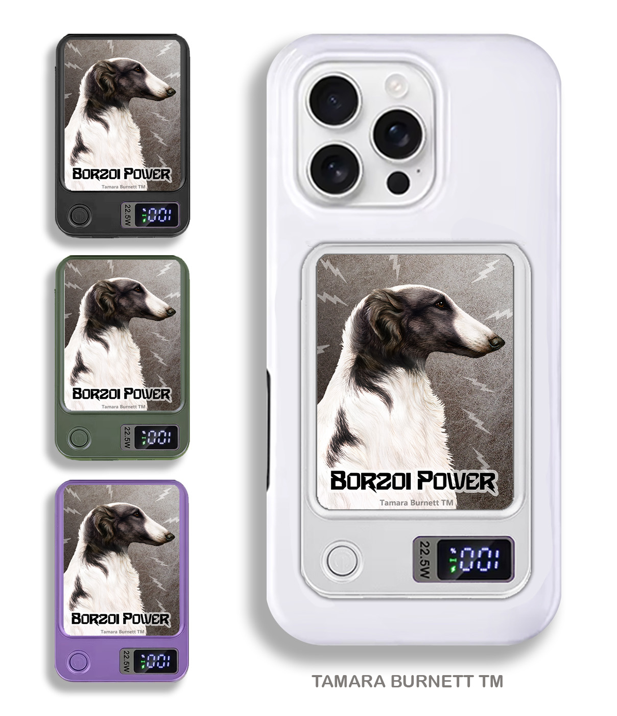 An image of product 33665 - Borzoi Black and White - Phone Bank