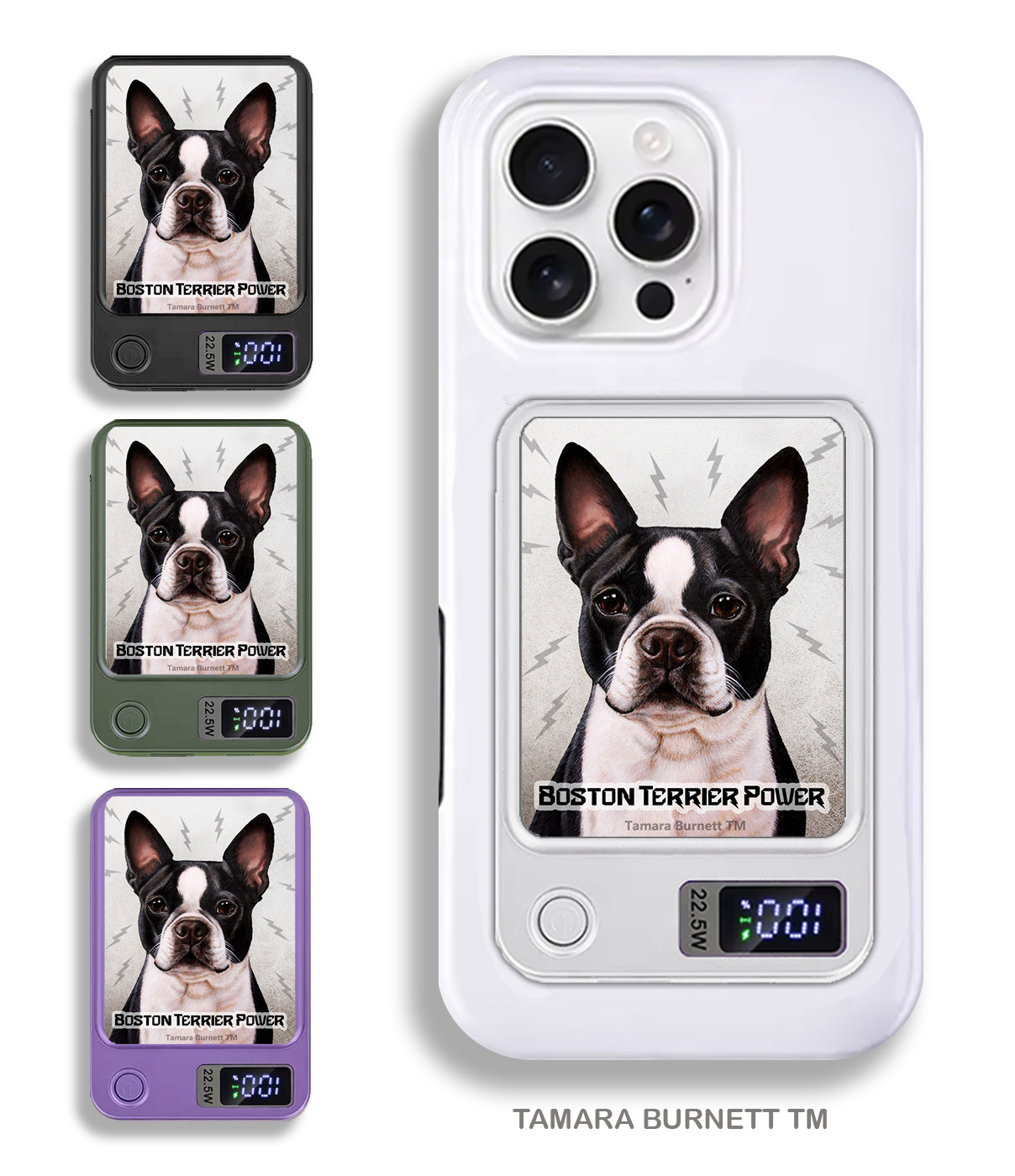 An image of product 33671 - Boston Terrier Black and White - Phone Bank