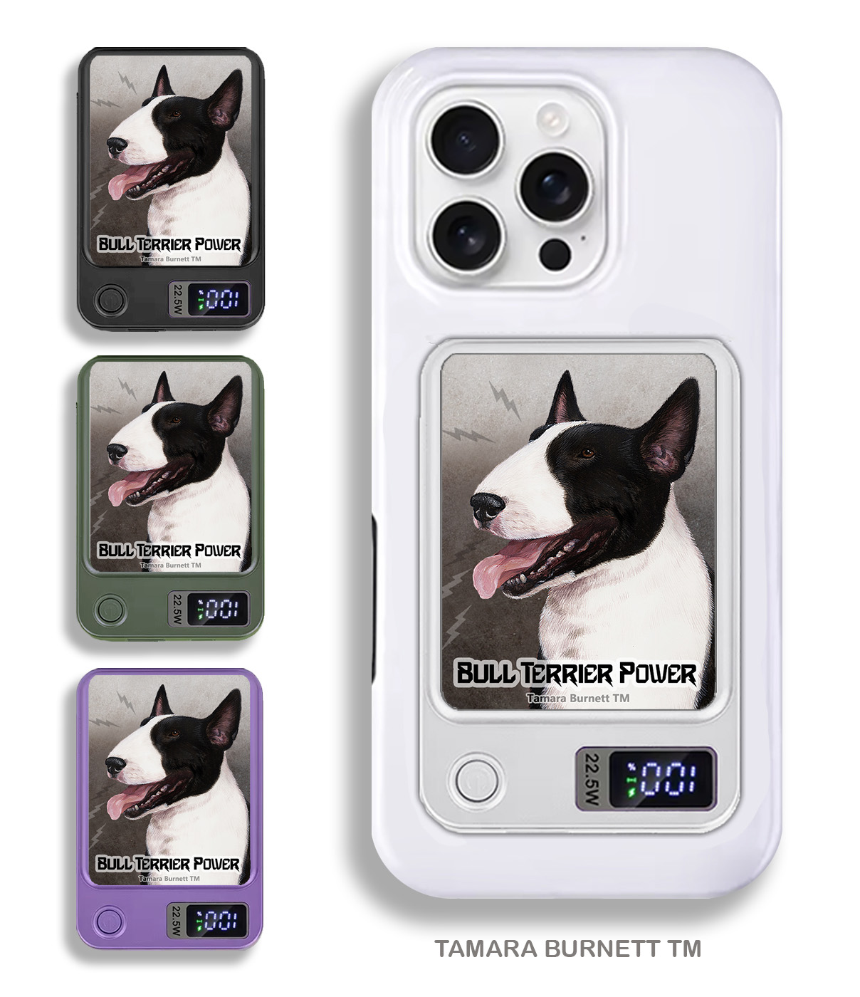 An image of product 33696 - Bull Terrier Black and White - Phone Bank