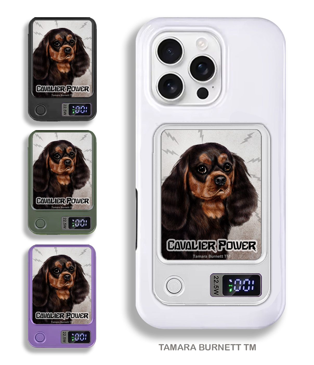 An image of product 33715 - Cavalier King Charles Black and Tan - Phone Bank