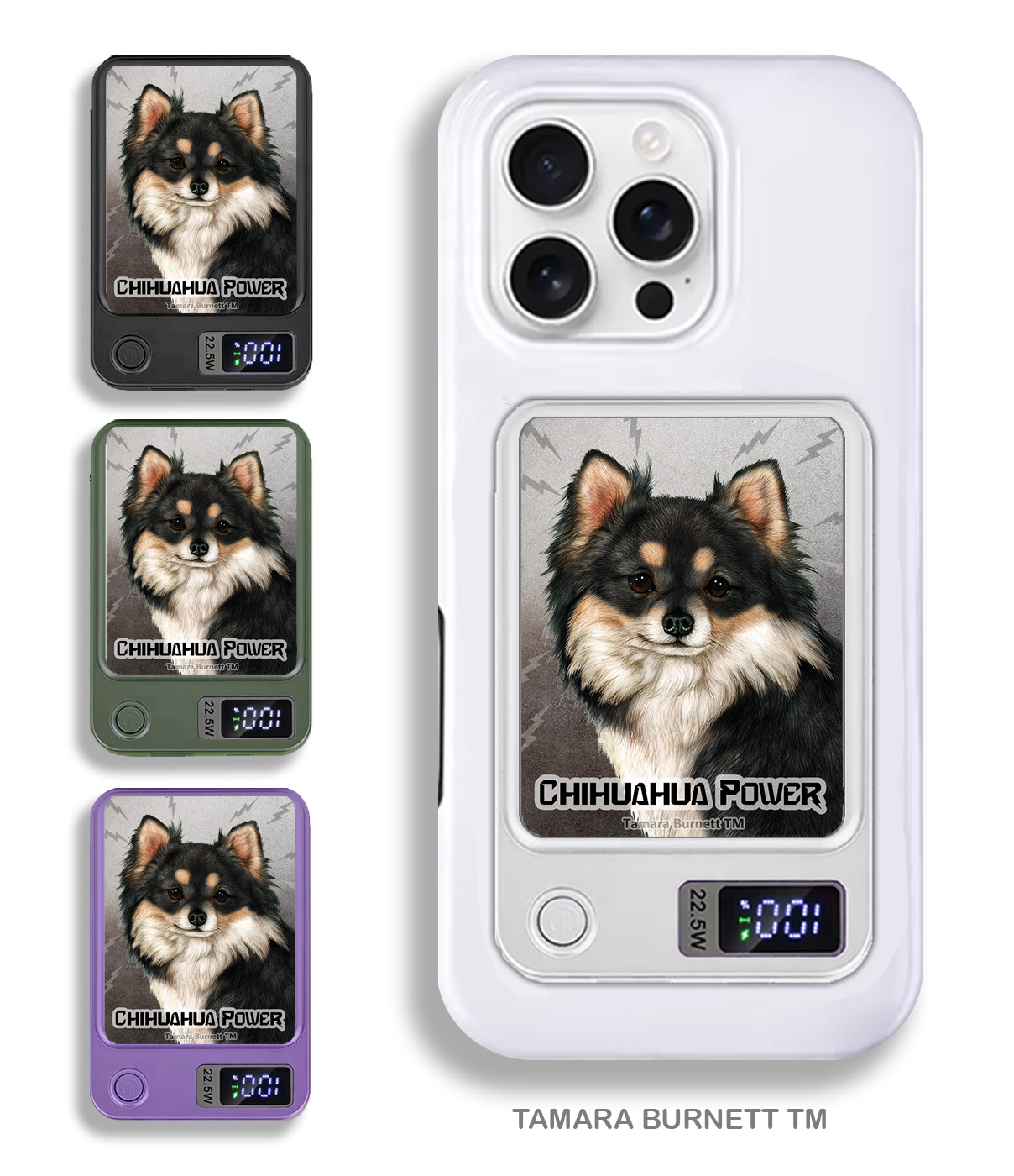 An image of product 33730 - Chihuahua Long-Haired Tri-Color - Phone Bank