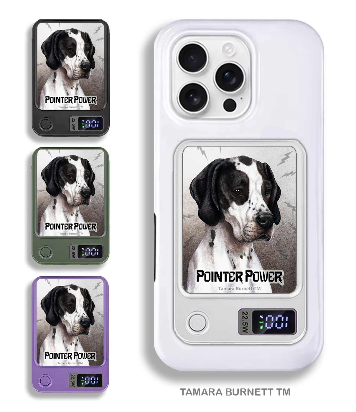 An image of product 33826 - English Pointer Black and White - Phone Bank