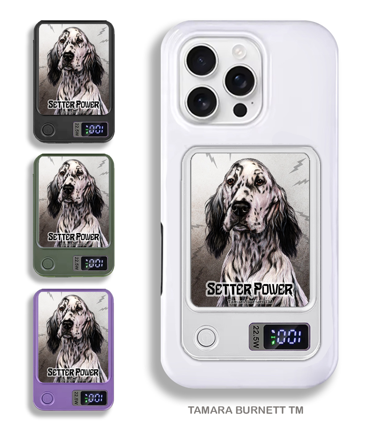 An image of product 33830 - English Setter Black and White - Phone Bank