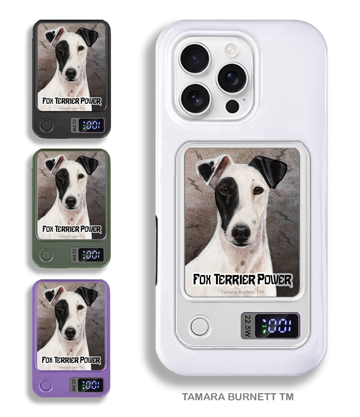 An image of product 33834 - Fox Terrier Black and White - Phone Bank
