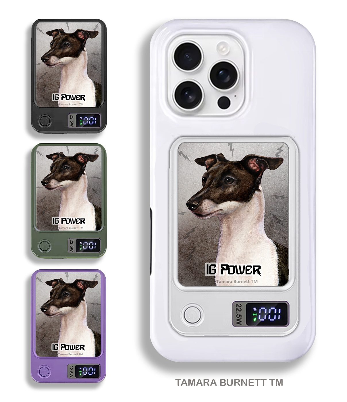 An image of product 33912 - Italian Greyhound Black and White - Phone Bank