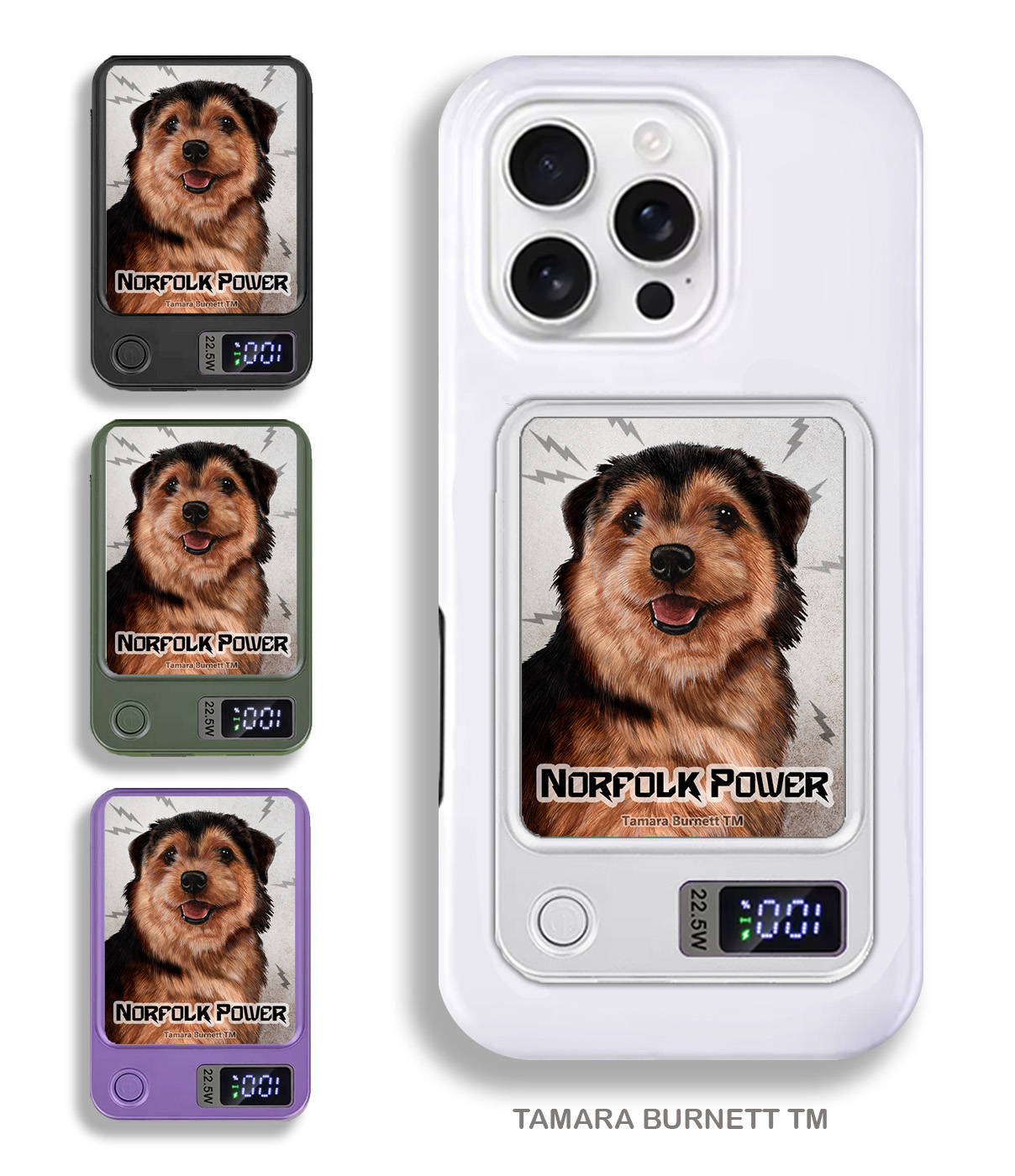 An image of product 33985 - Norfolk Terrier Black and Tan - Phone Bank