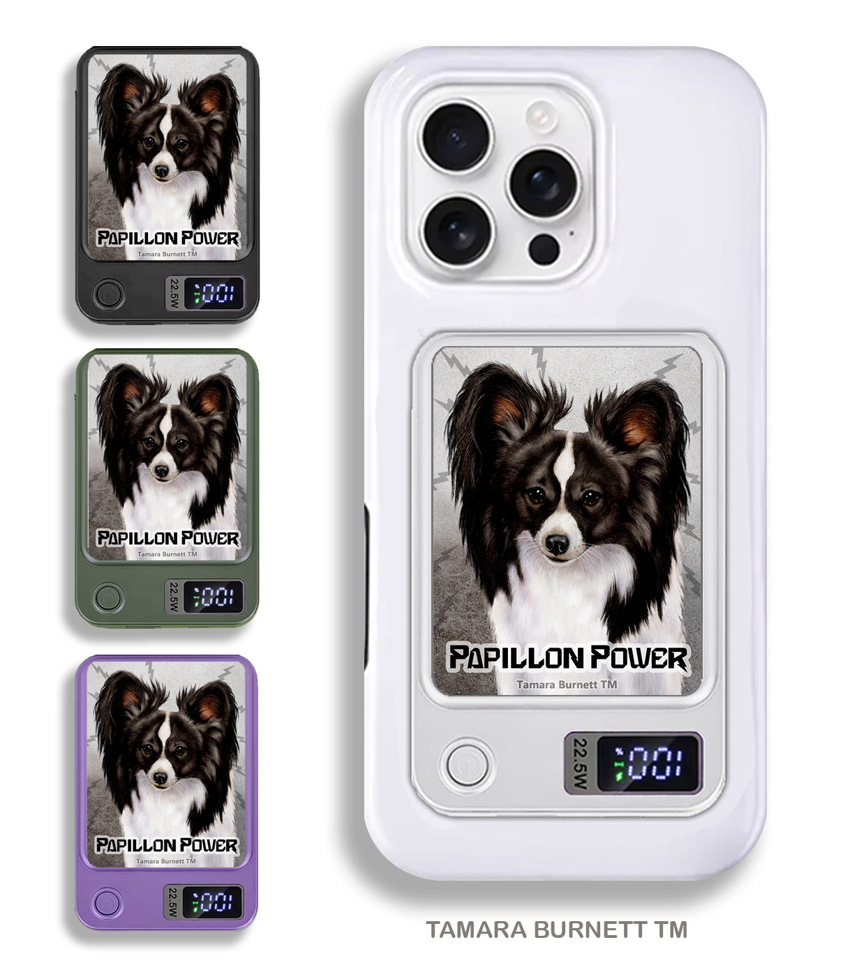 An image of product 33992 - Papillon Black and White - Phone Bank