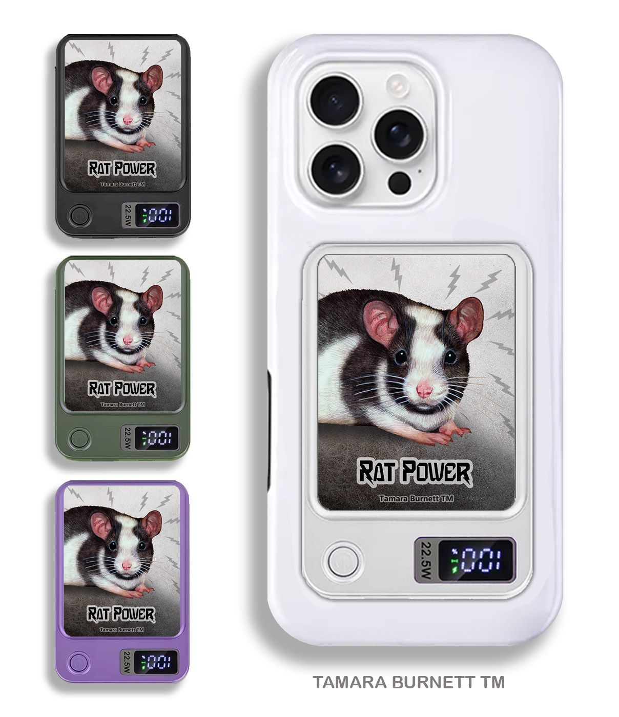 An image of product 33488 - Rat Black/White Pied - Phone Bank