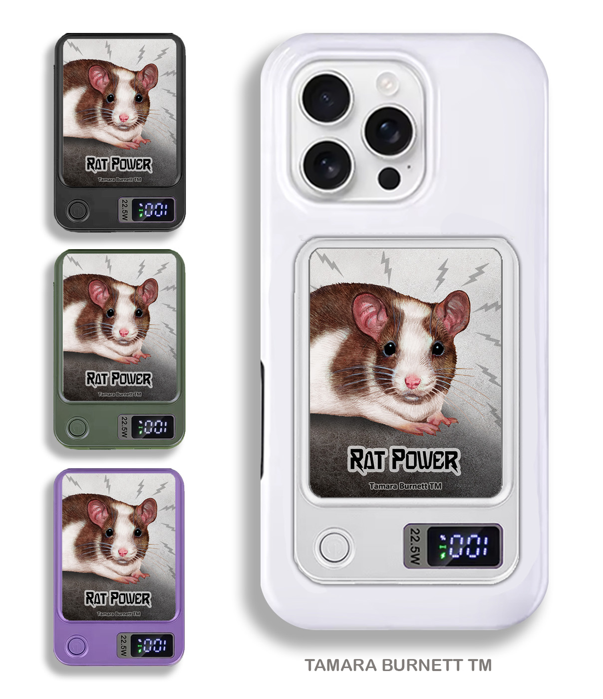 An image of product 33489 - Rat Brown/White Pied - Phone Bank