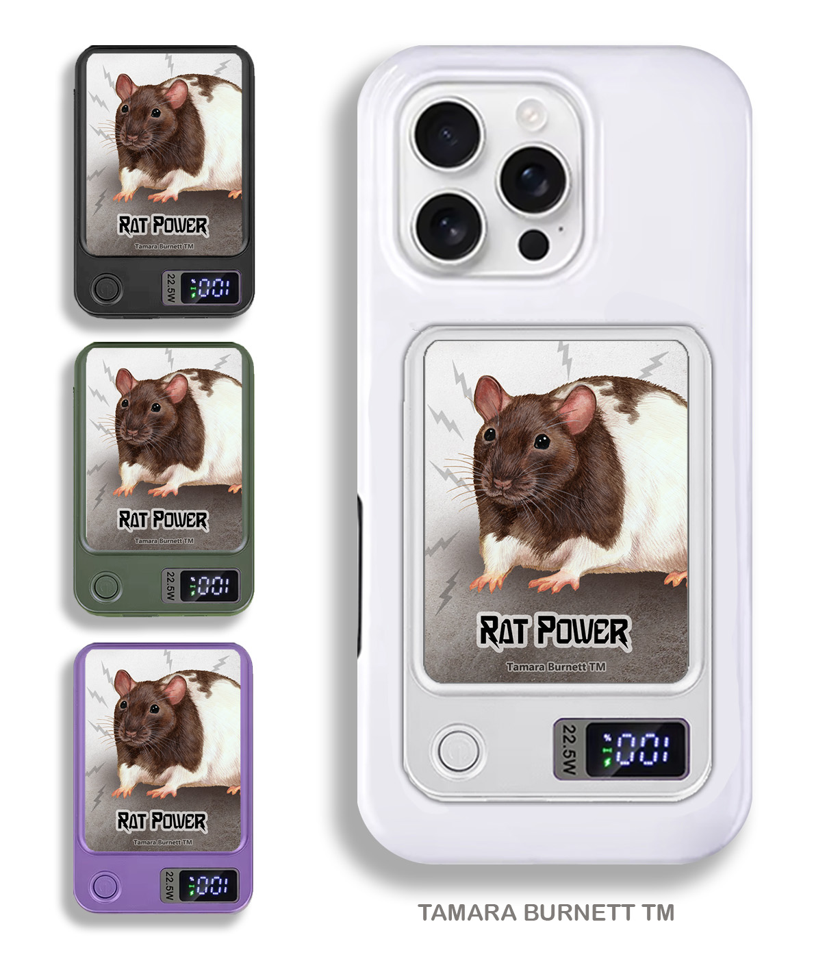 An image of product 33490 - Rat Chocolate/White Hooded - Phone Bank