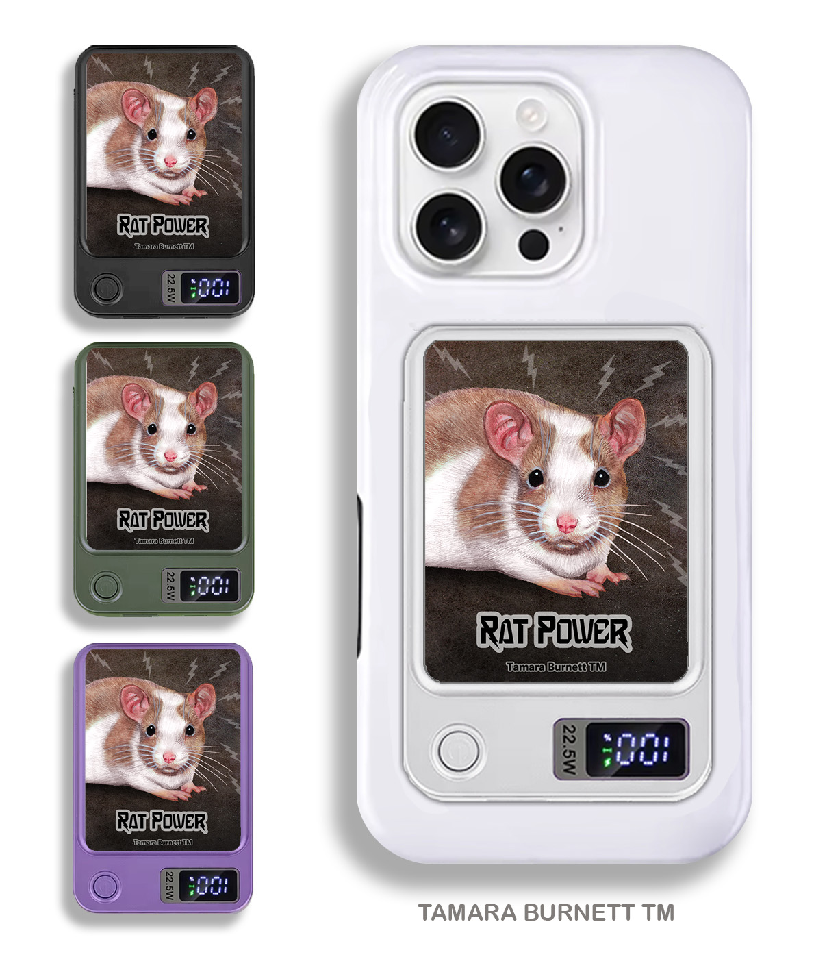 An image of product 33491 - Rat Cream/White Pied - Phone Bank