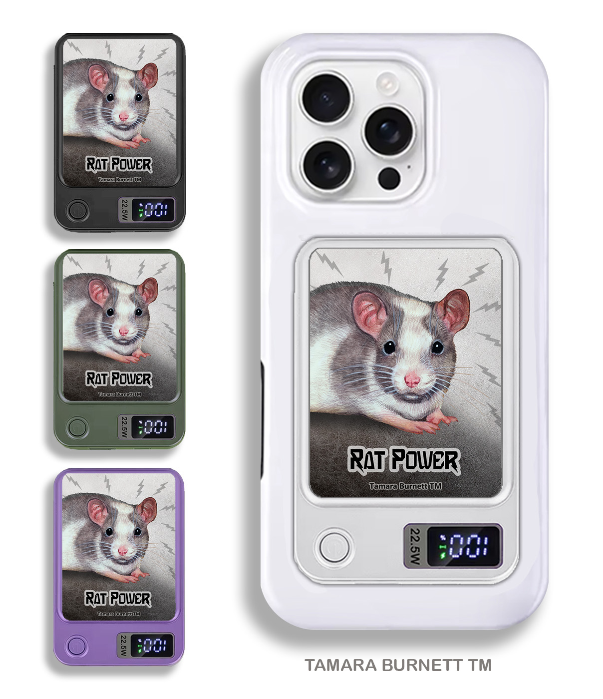 An image of product 33493 - Rat Grey/White Pied - Phone Bank