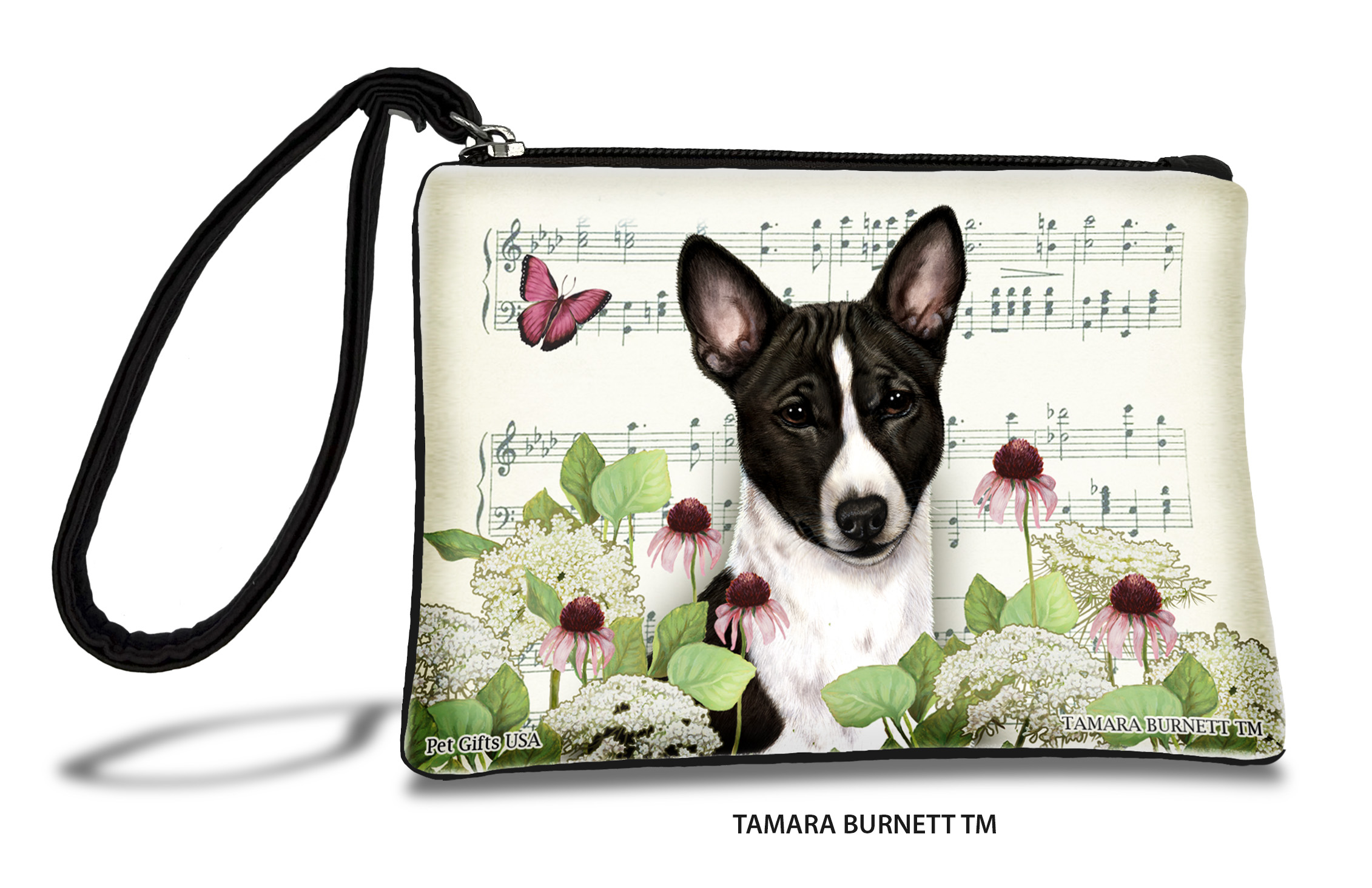 An image of product 31013 - Basenji (_black_and_white__) - Zippies Pet Pouch Coin Purse