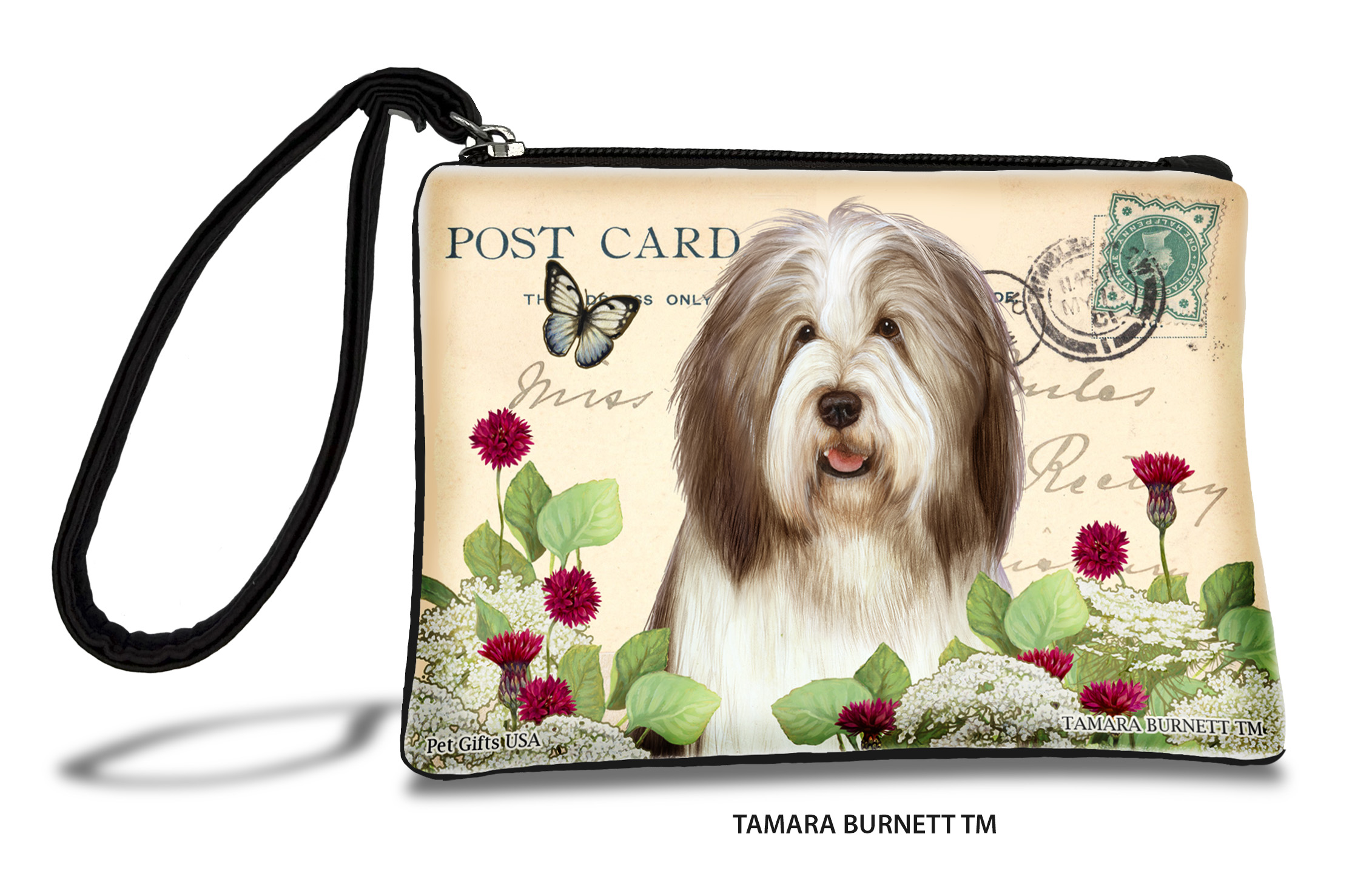 Bearded Collie (__dark_liver_and_white__) - Zippies Pet Pouch Coin Purse