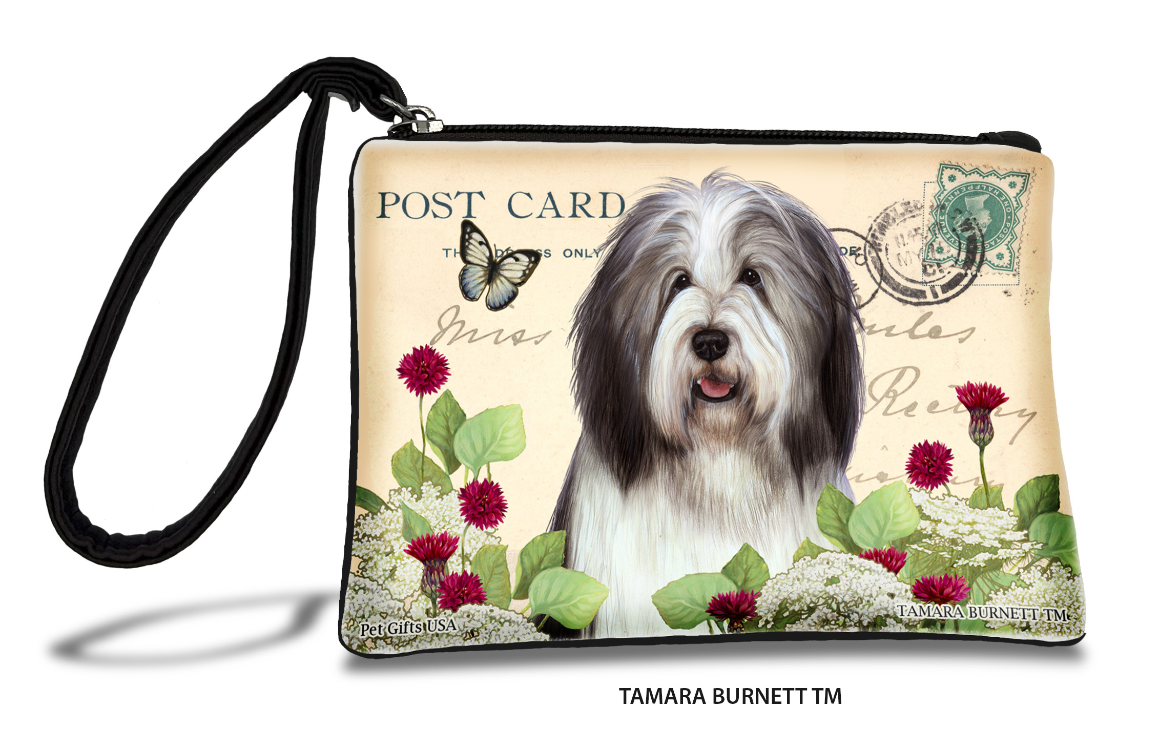 Bearded Collie (__grey_and_white__) - Zippies Pet Pouch Coin Purse