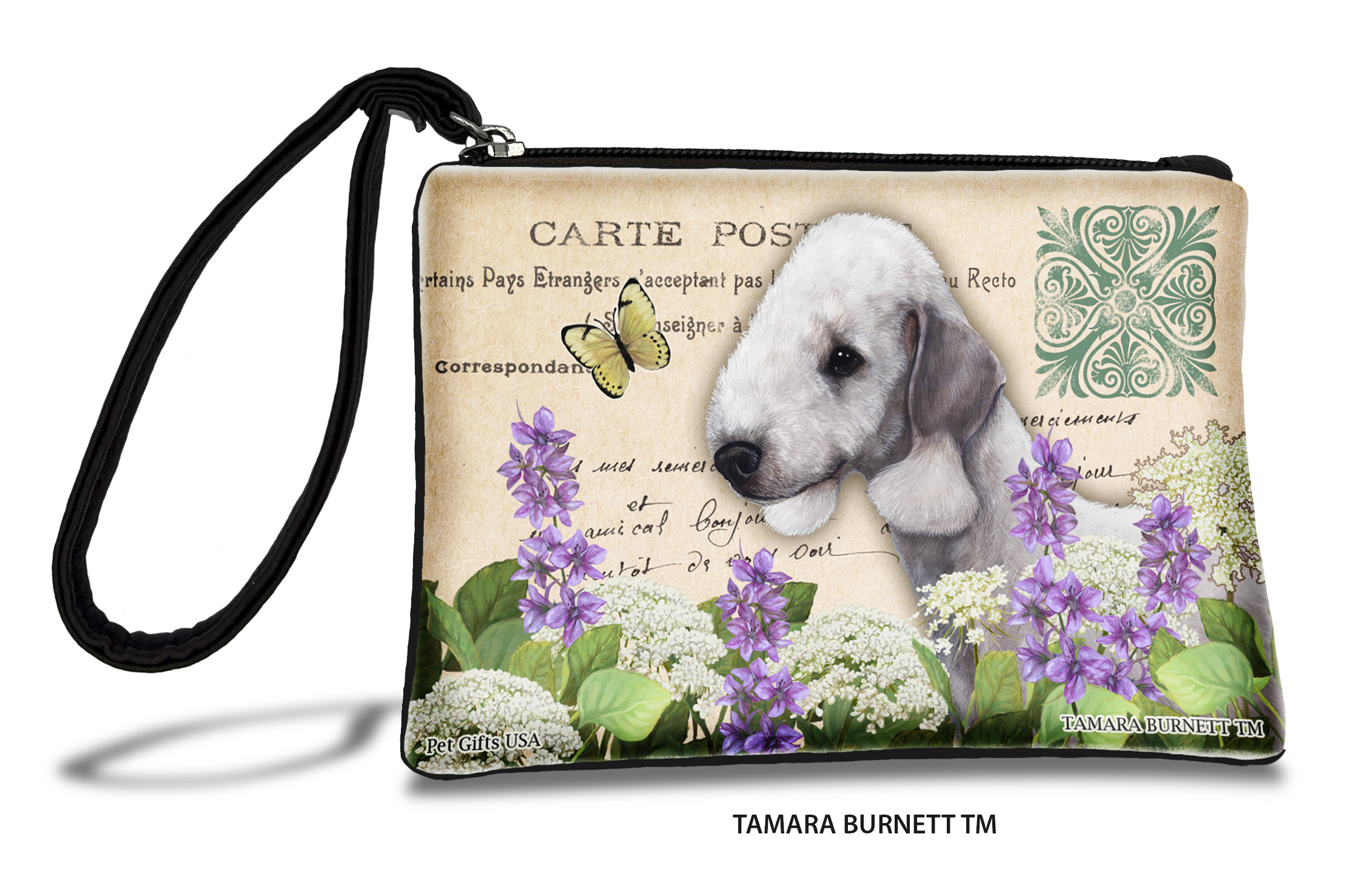An image of product 31024 - Bedlington Terrier (__blue_) - Zippies Pet Pouch Coin Purse
