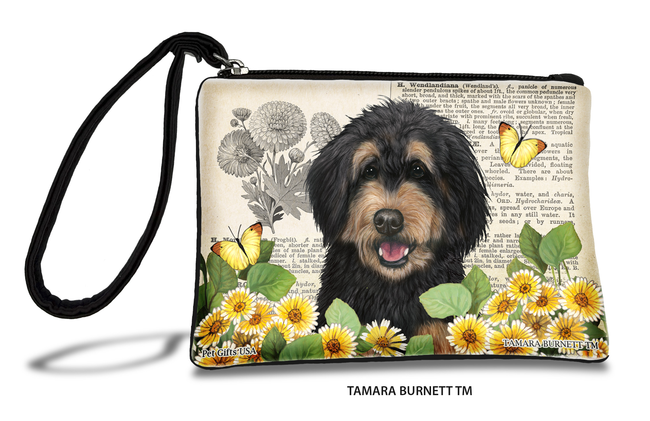 An image of product 31040 - Bernedoodle (_black_and_tan_) - Zippies Pet Pouch Coin Purse