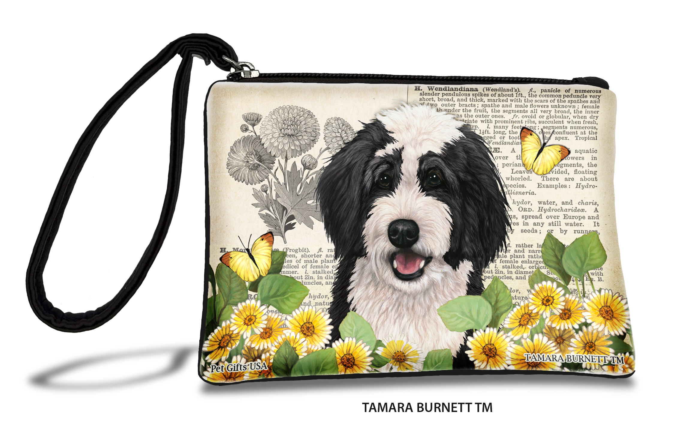 Bernedoodle (_black_and_white_) - Zippies Pet Pouch Coin Purse