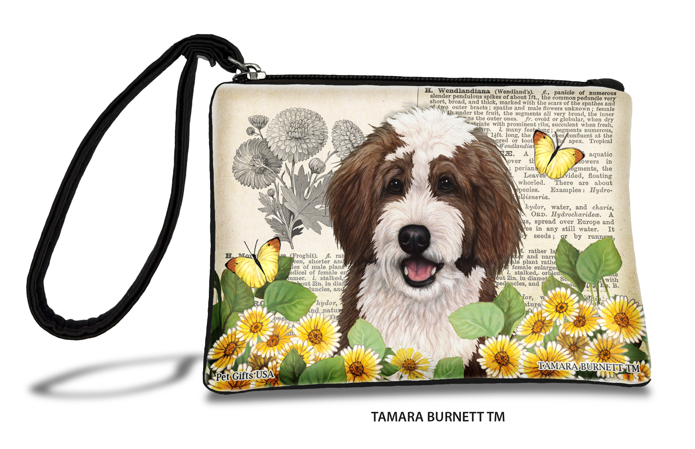 Bernedoodle (_chocolate_and_white_) - Zippies Pet Pouch Coin Purse