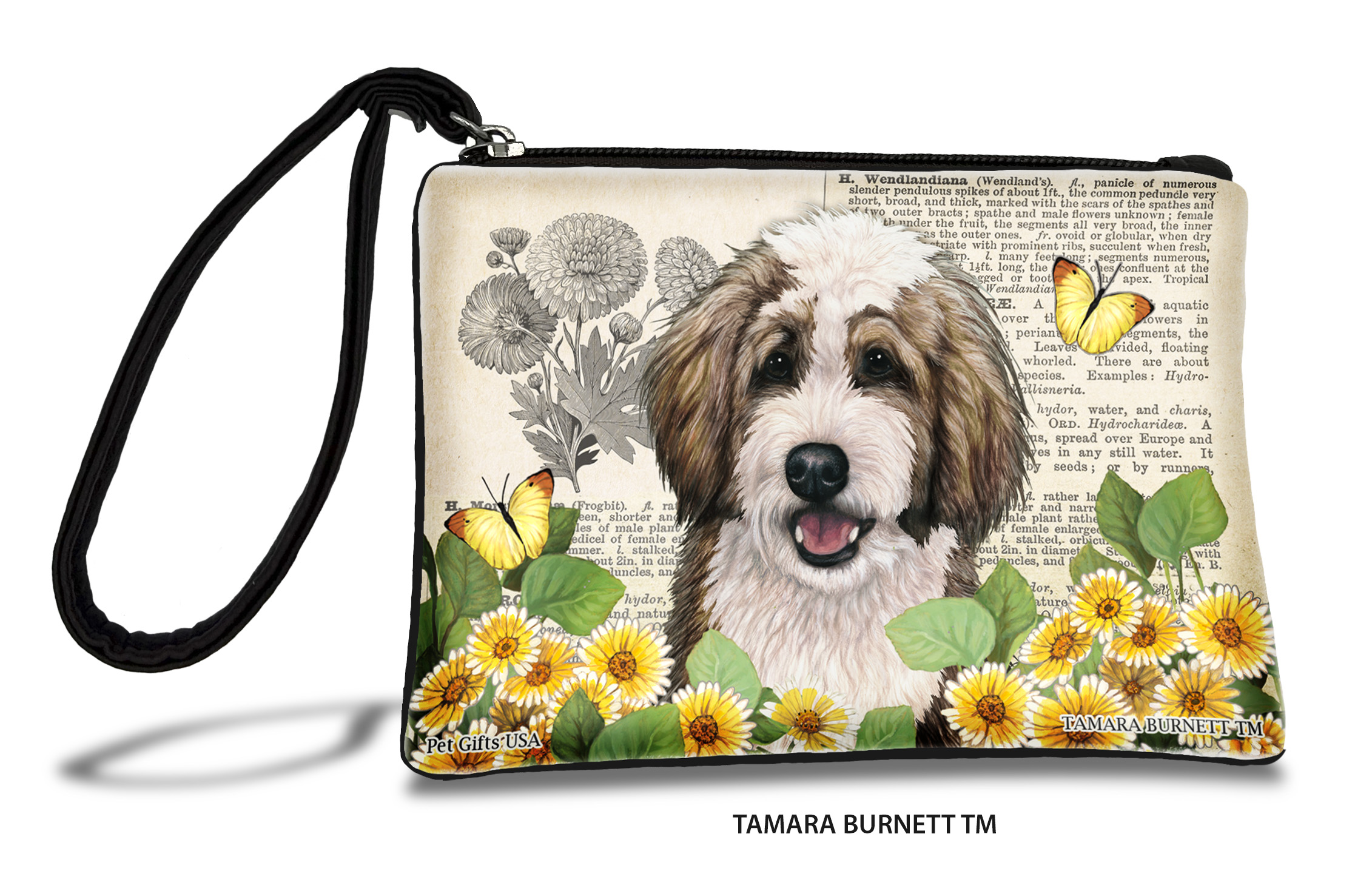 Bernedoodle (_sable_and_white_) - Zippies Pet Pouch Coin Purse