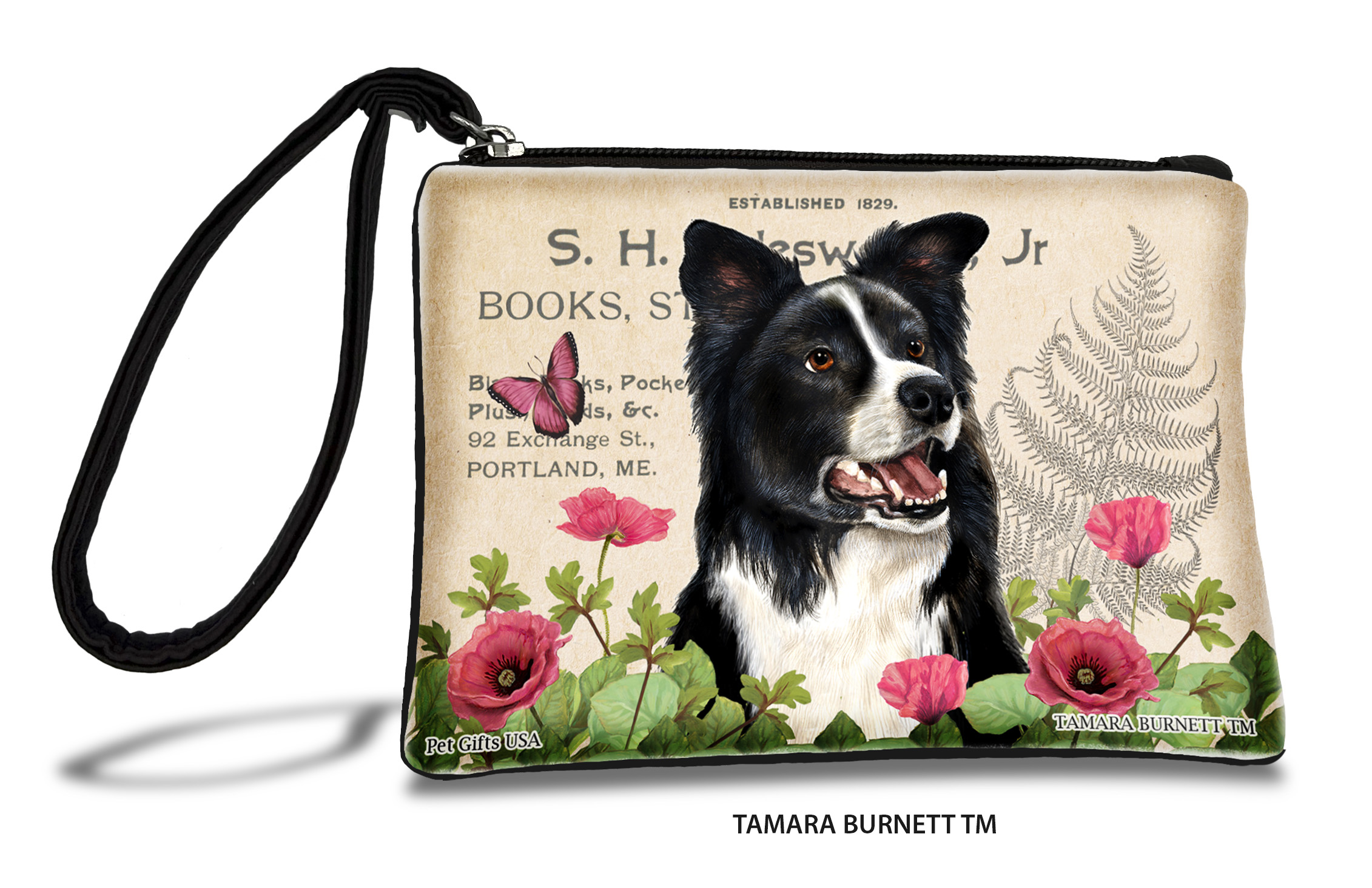 An image of product 31070 - Border Collie (__black_and_white_) - Zippies Pet Pouch Coin Purse