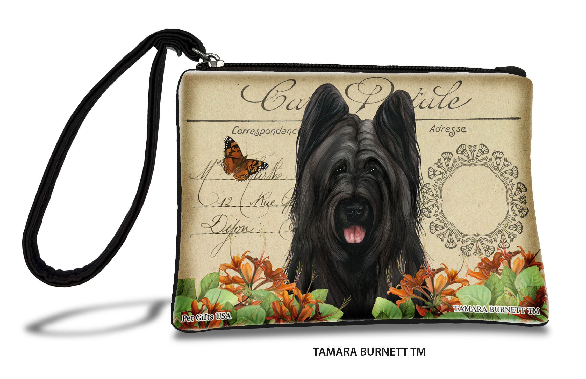 An image of product 31096 - Briard (_black_cropped_) - Zippies Pet Pouch Coin Purse