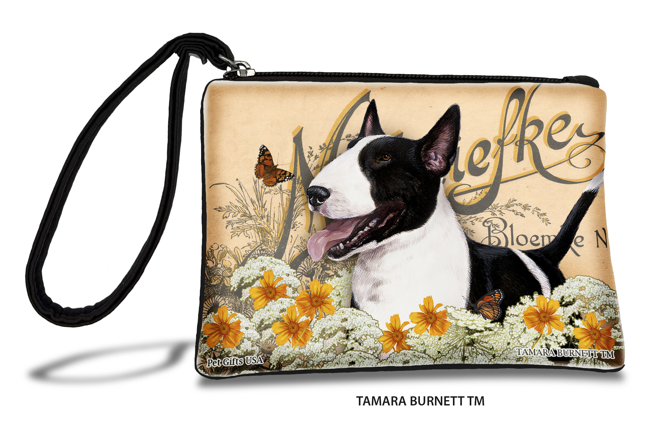 An image of product 31105 - Bull Terrier (__black_and_white_) - Zippies Pet Pouch Coin Purse