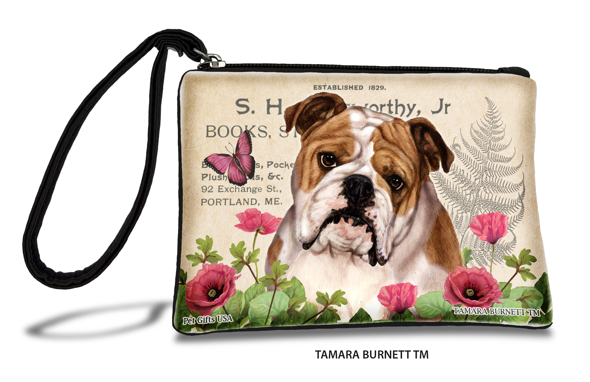 An image of product 31109 - English Bulldog (__tan_and_white_) - Zippies Pet Pouch Coin Purse