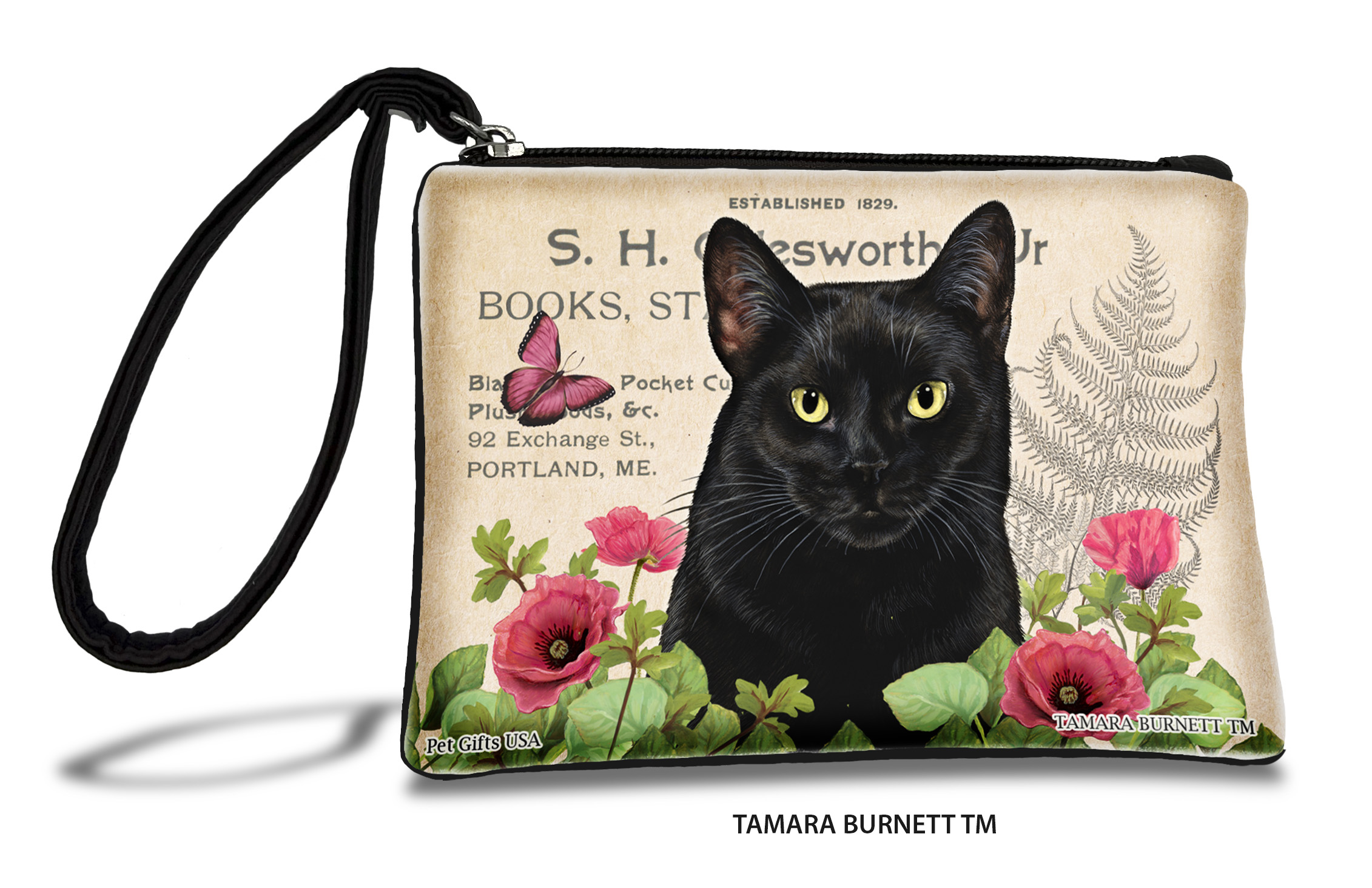 An image of product 31119 - Abyssinian Cat (_black_1_) - Zippies Pet Pouch Coin Purse