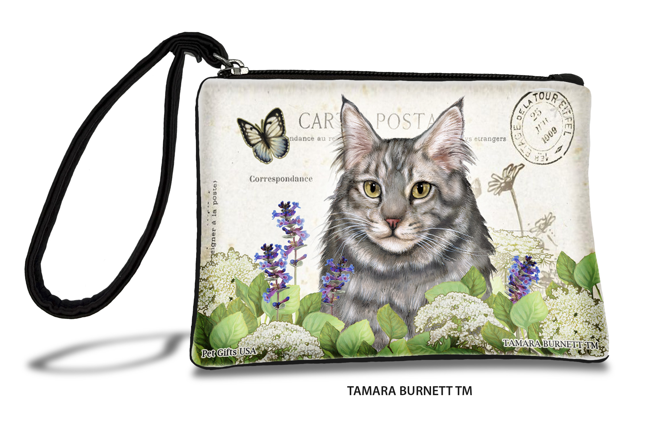 An image of product 31123 - Maine Coon Cat (___blue_tabby_) - Zippies Pet Pouch Coin Purse